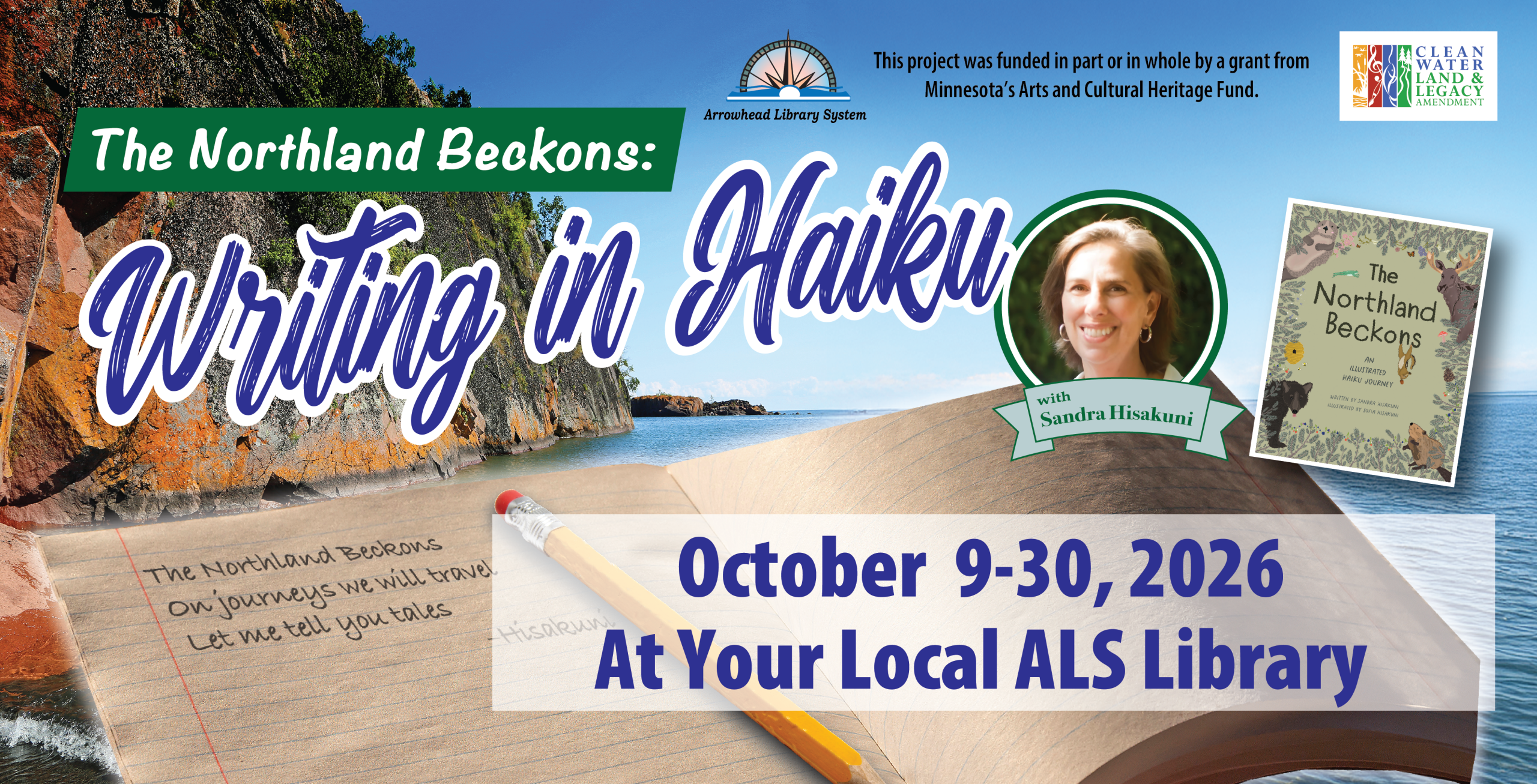 Promotional image for The Northland Beckons: Writing in Haiku tour.
