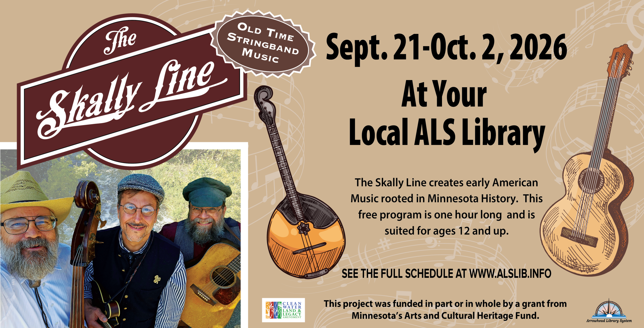 Click this link to read details for The Skally Line Legacy tour of the Arrowhead Library System.